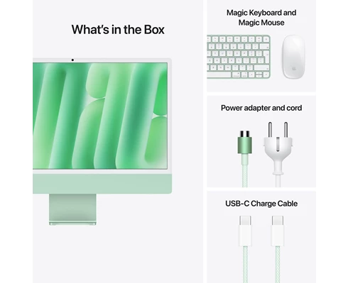 Apple 24-inch iMac - Retina 4,5K display, M4 chip 8-core CPU   8-core GPU, 16GB RAM, 256GB SSD - Green