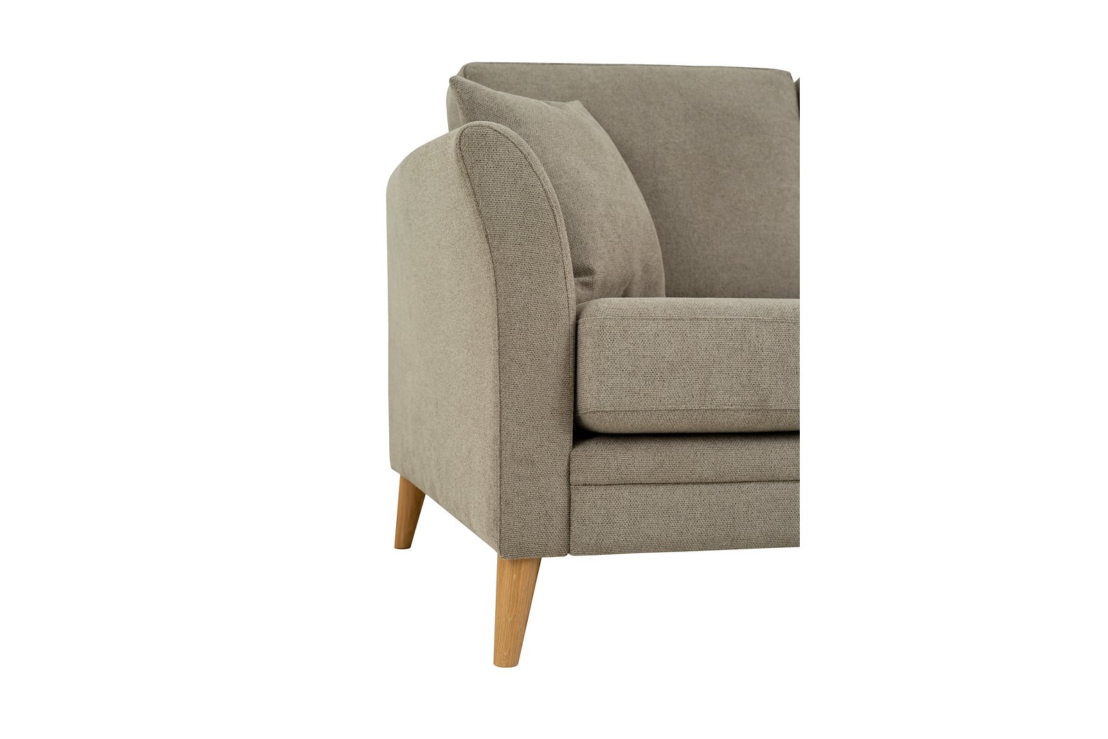 Eden 3-seter sofa Tekstil Brooklyn 9 Cappuccino med ben i eik natur (15137).