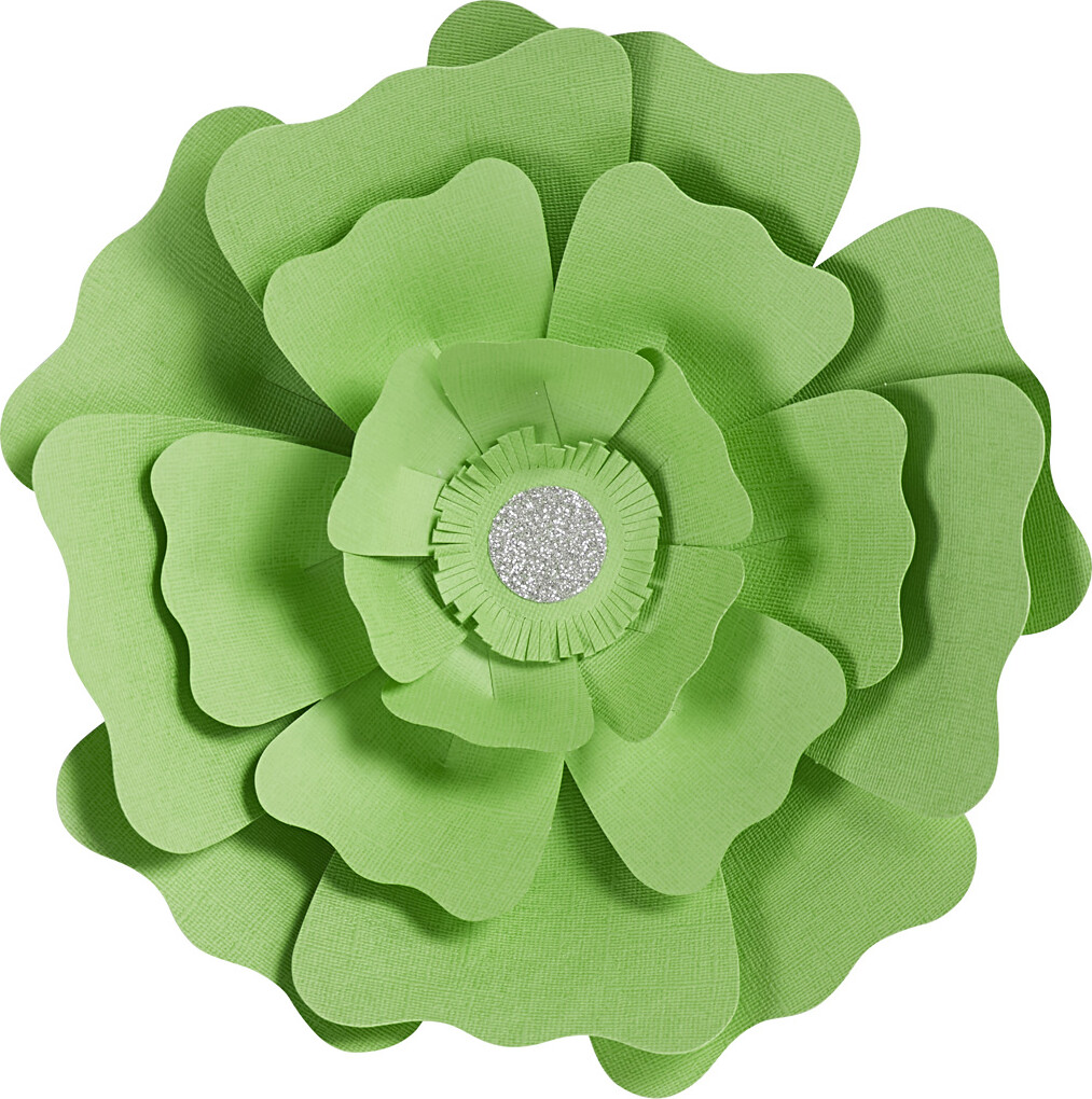 Papirblomster - Ø 15+25 CM - 230 G - Grøn - 2 Stk