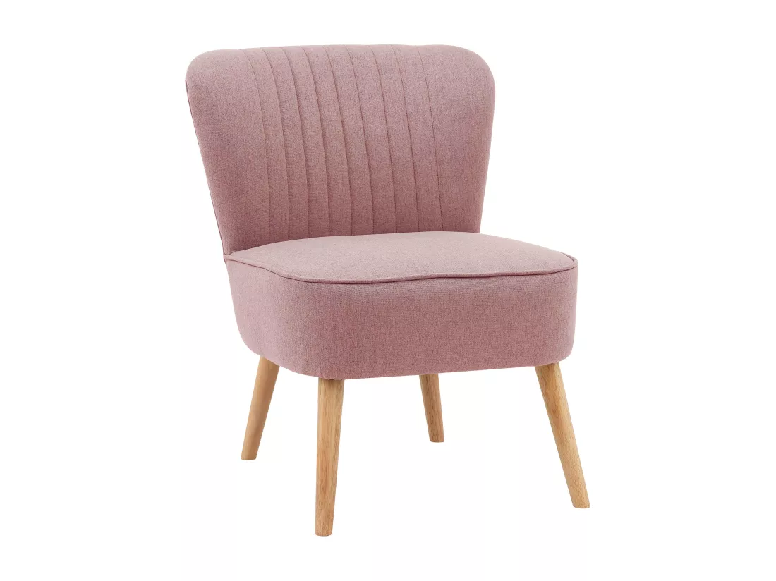 Lot de 2 fauteuils style crapaud en tissu rose