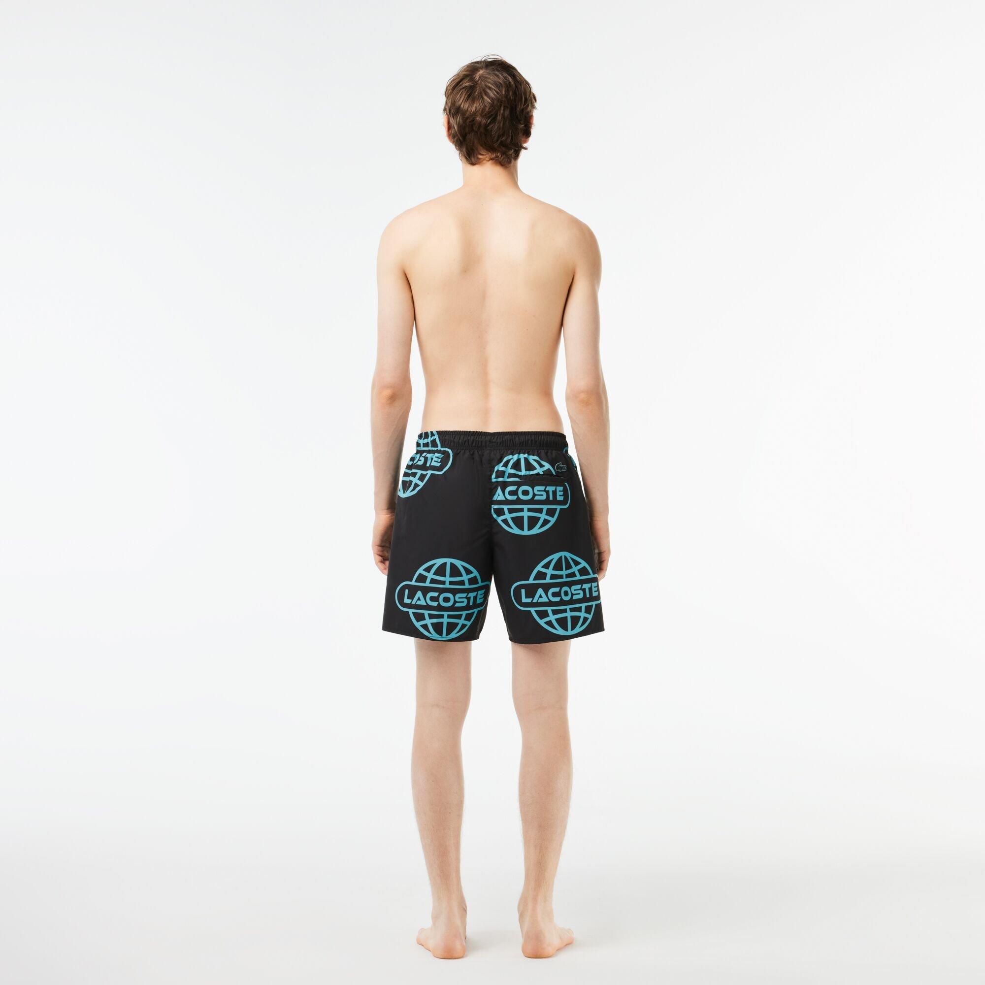 Lacoste Globe Print Swimming Shorts