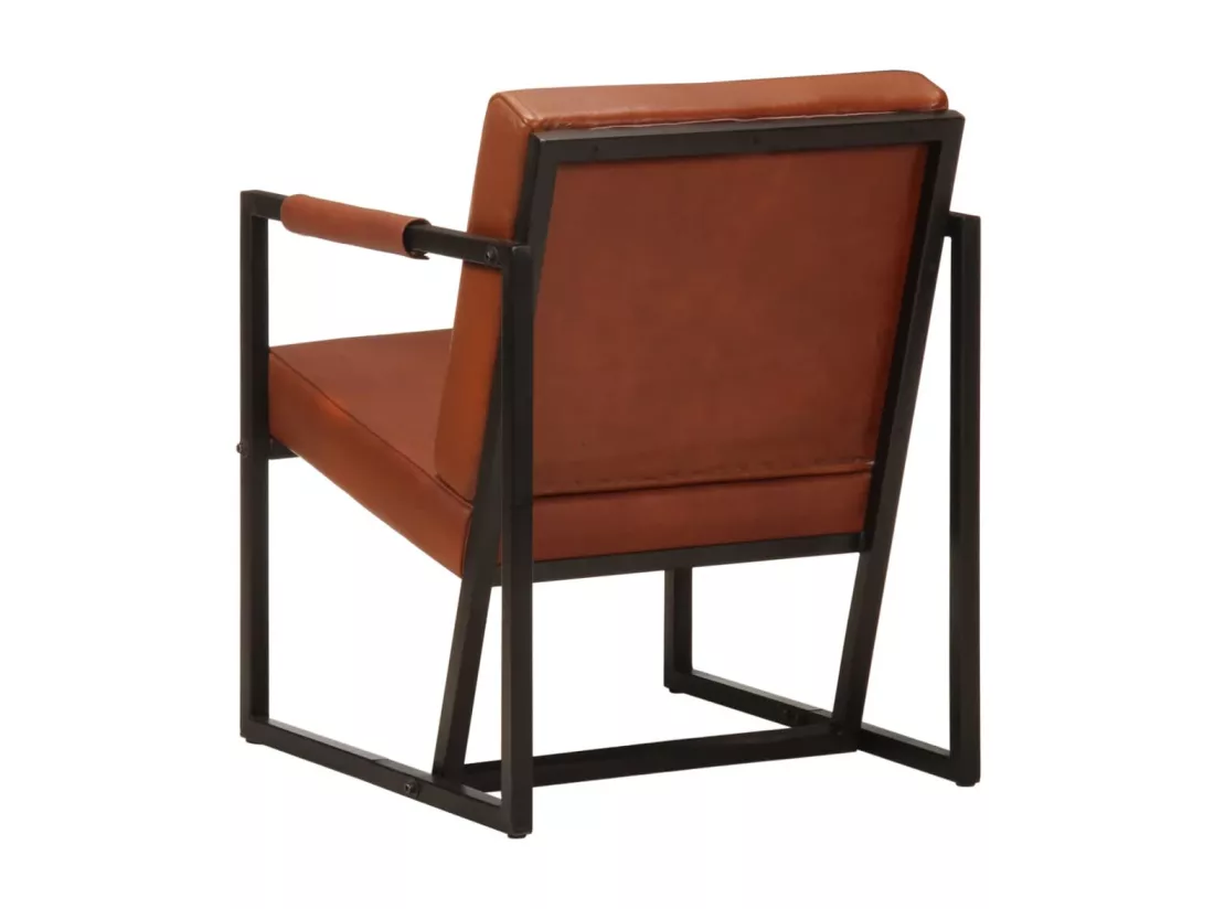 Fauteuil Marron Cuir véritable