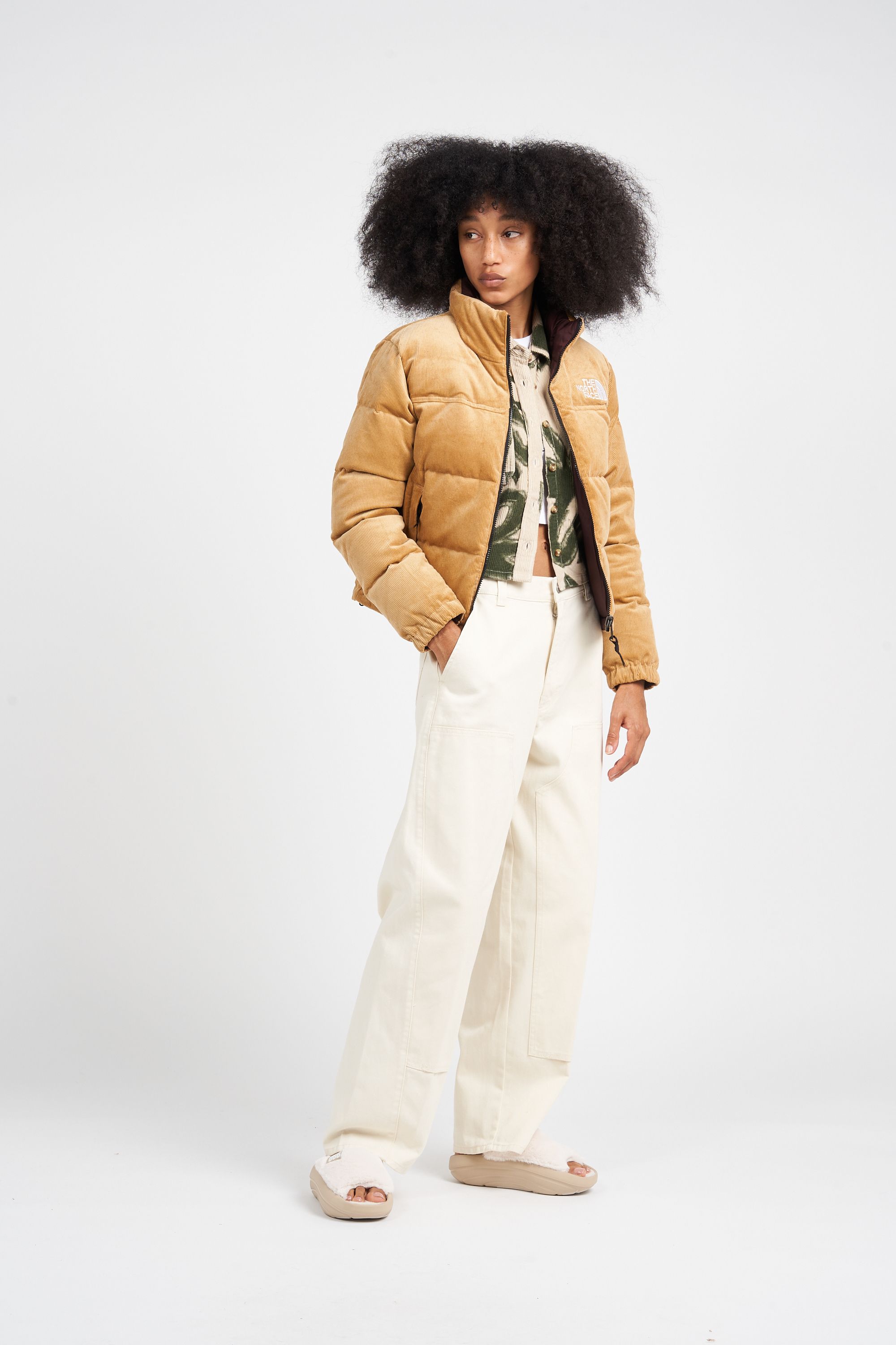 THE NORTH FACE Doudoune W 92 REVERSIBLE NUPTSE JACKET Beige