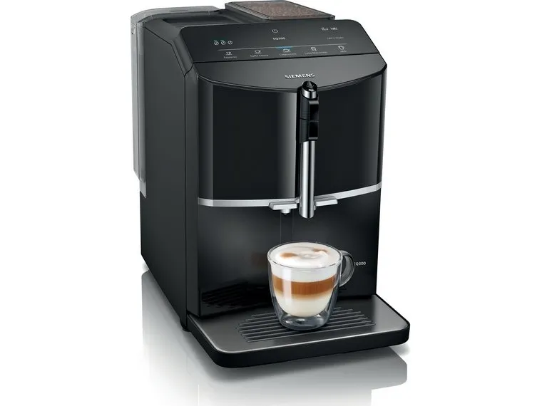 Siemens EQ.300 TF301E19 - Automatisk kaffemaskine med mælkeskummer - 15 bar - pianosort