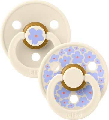 BIBS Studio Colour Smokk 2-Pack Lateks Str 1 Rund, Jasmine/Ivory Mix