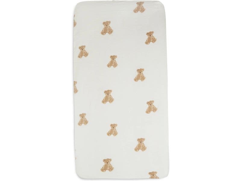 Jollein Fix-Leintuch Teddy Bear 40/50 x 80/90 cm Spannbettlaken für Kinderbett