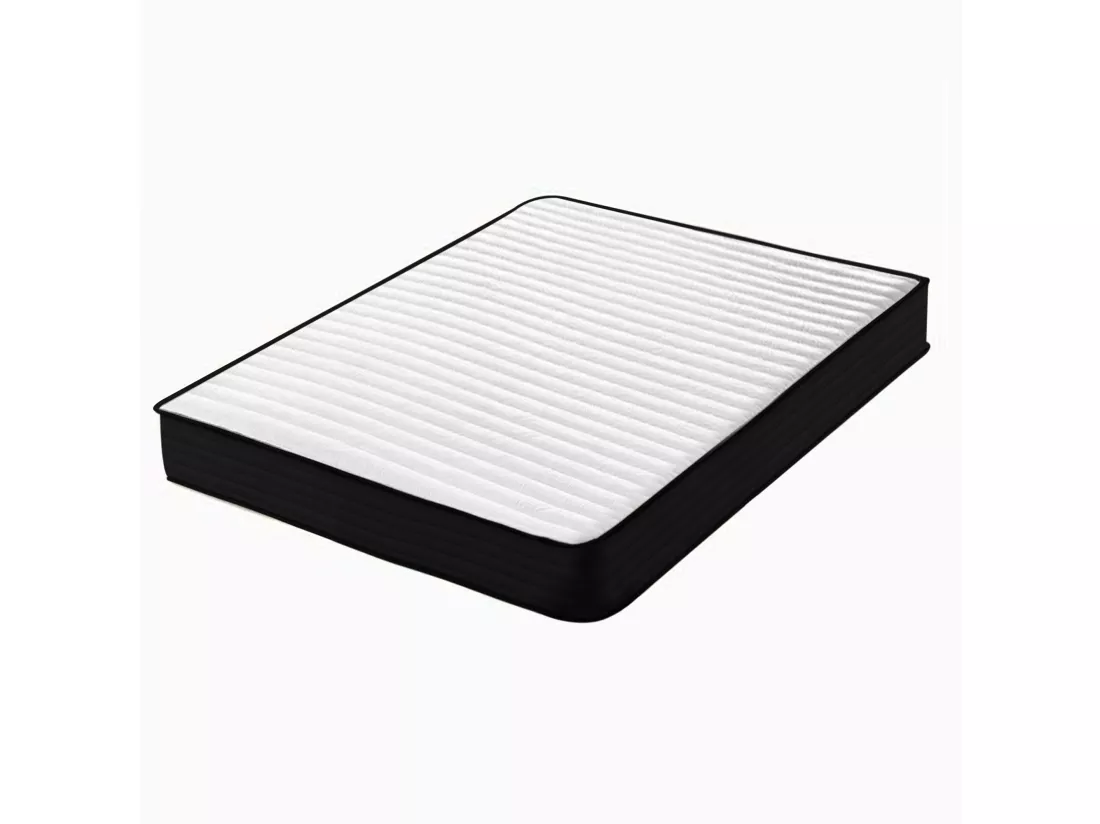 Lit Ensemble Matelas et Sommier 160x200 cm - Matelas 160x200x25cm Mousse - Sommier 160x200cm avec Pieds (Deux colis)