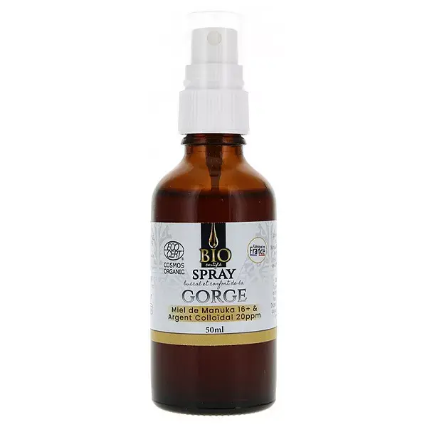 Spray para garganta com mel de Manuka e prata coloidal orgânica 50ml