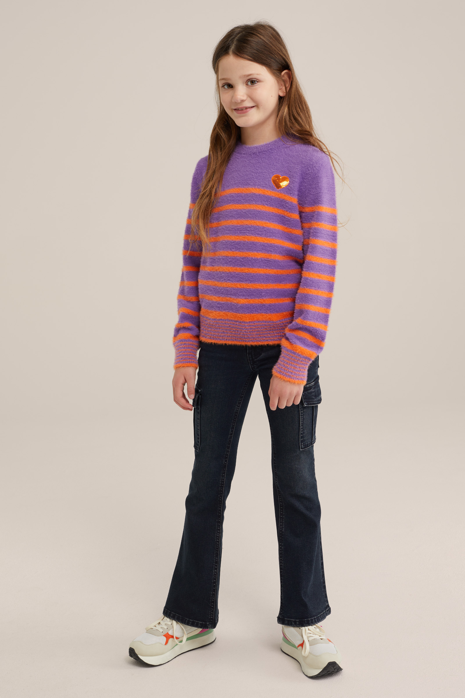 Meisjes trui met dessin WE Fashion Paars