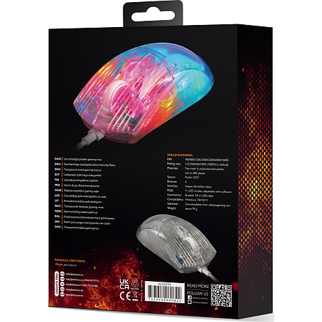 Deltaco RGB gennemsigtig gaming mus