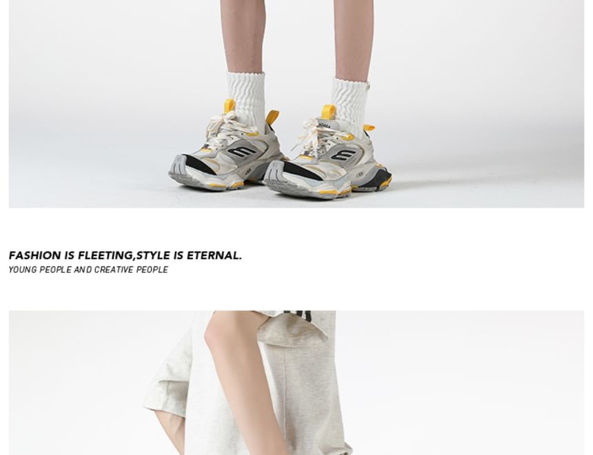 AXEN - Bermudashorts met trekkoord en patroon