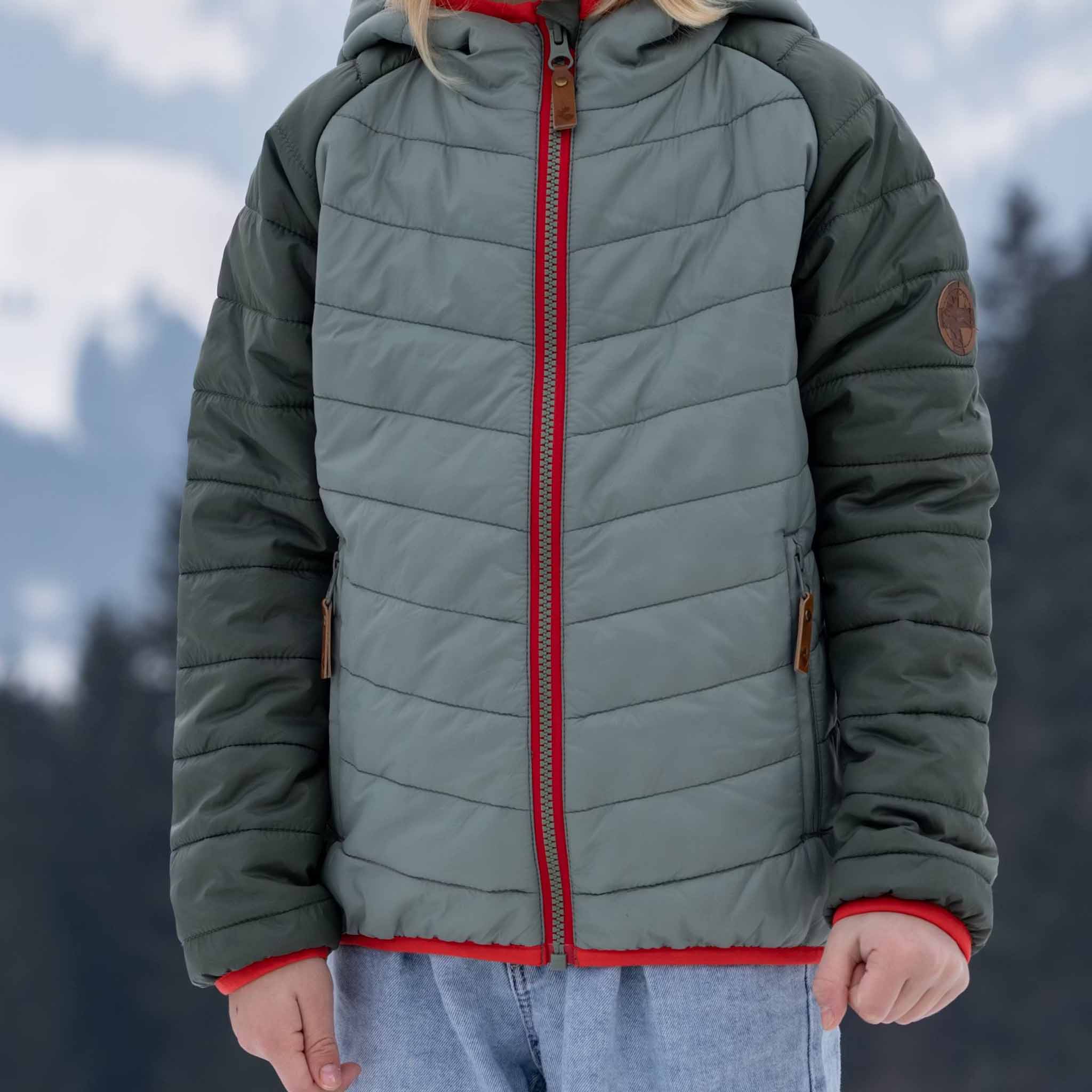 Kinder Thermo Jacke Stitch Hedge Green
