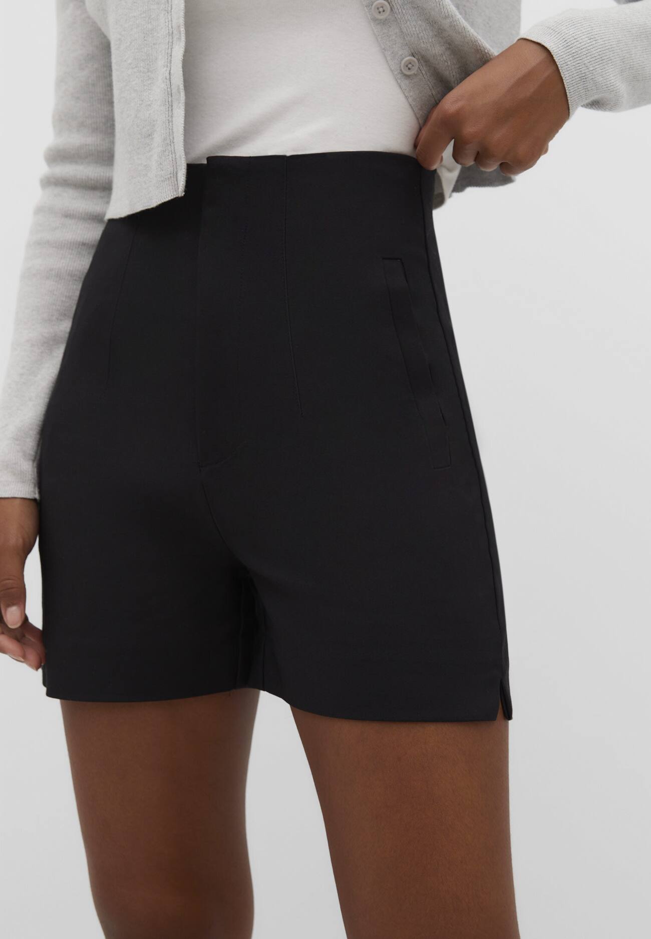 Shorts elegantes de cintura alta