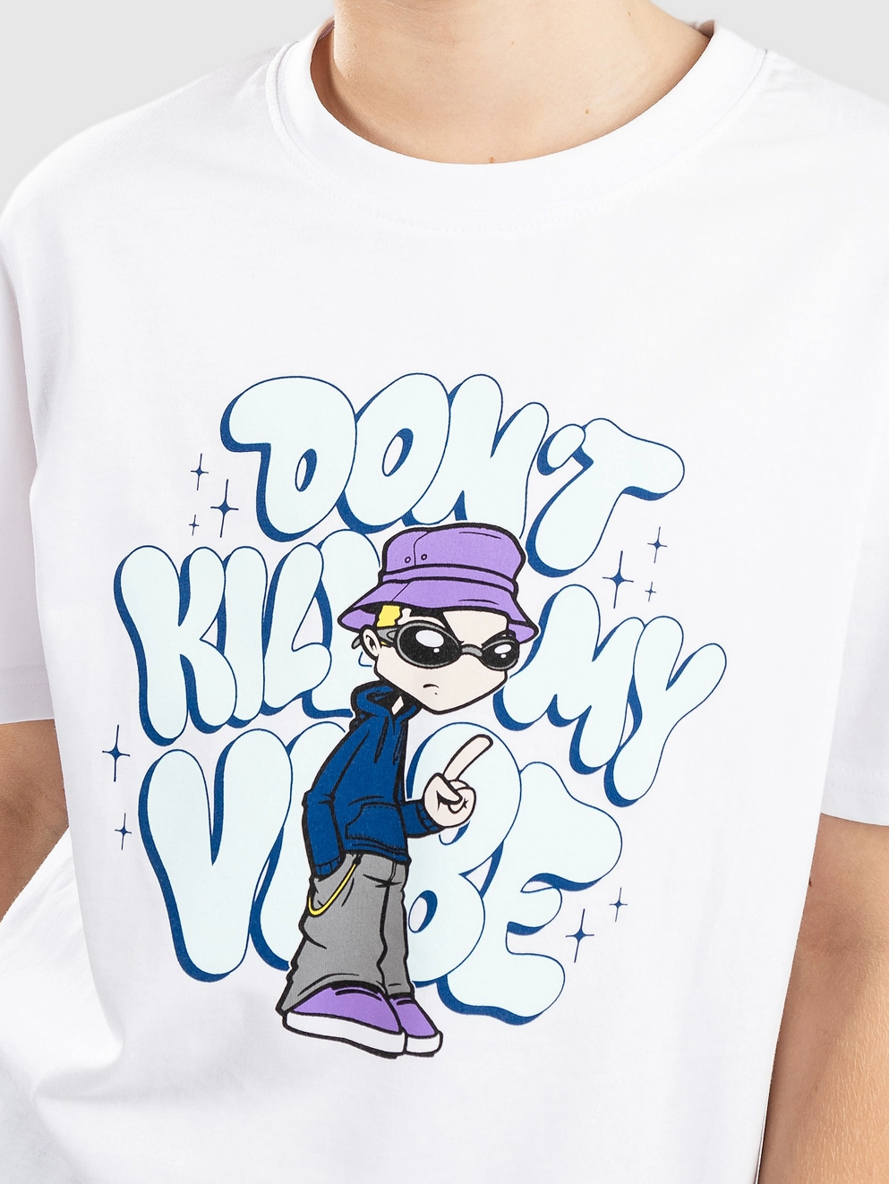 Mister Tee Don't Kill My Vibe Kids T-Shirt white