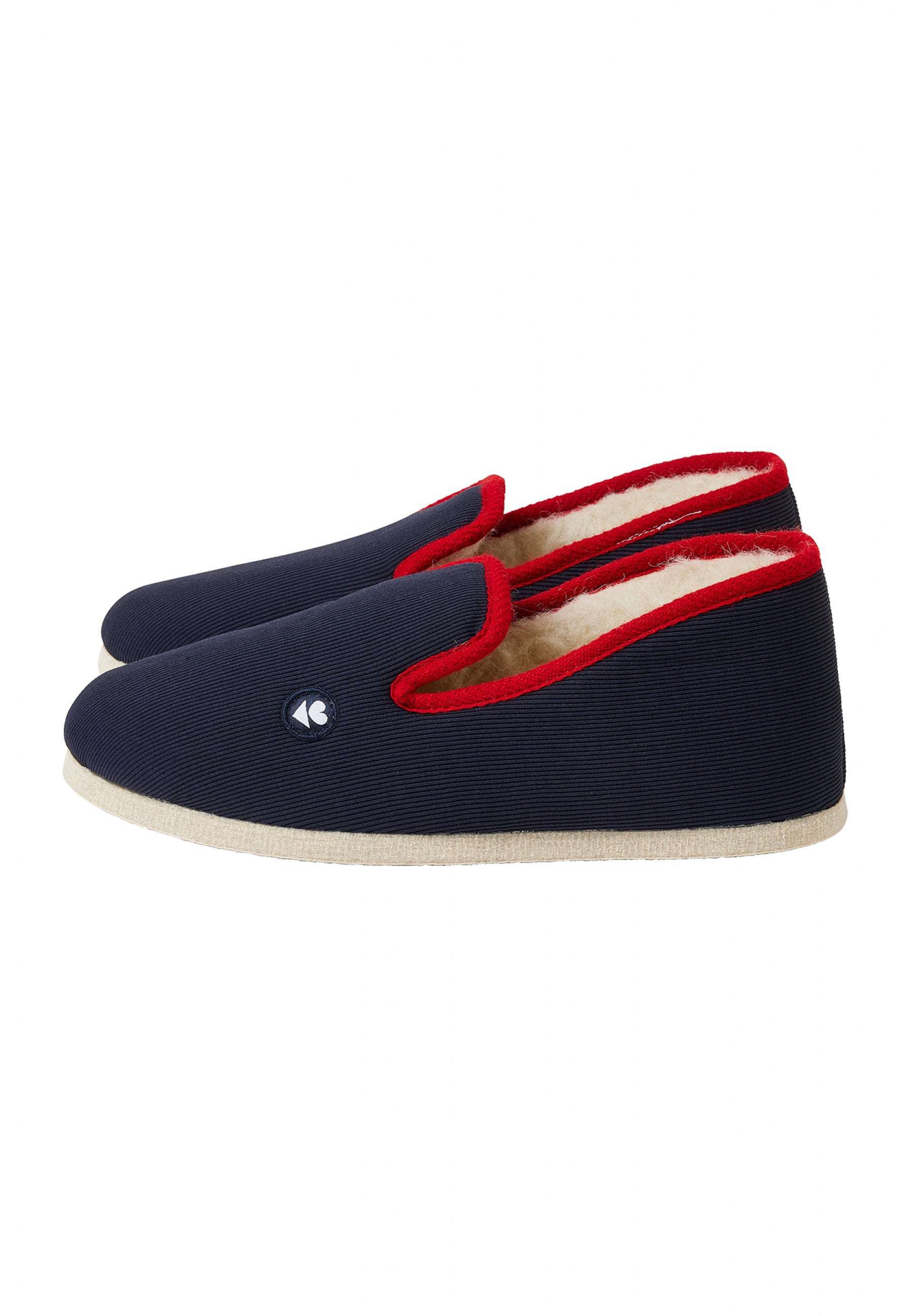 Chaussons d'intérieur en laine-Pantoufles Marine