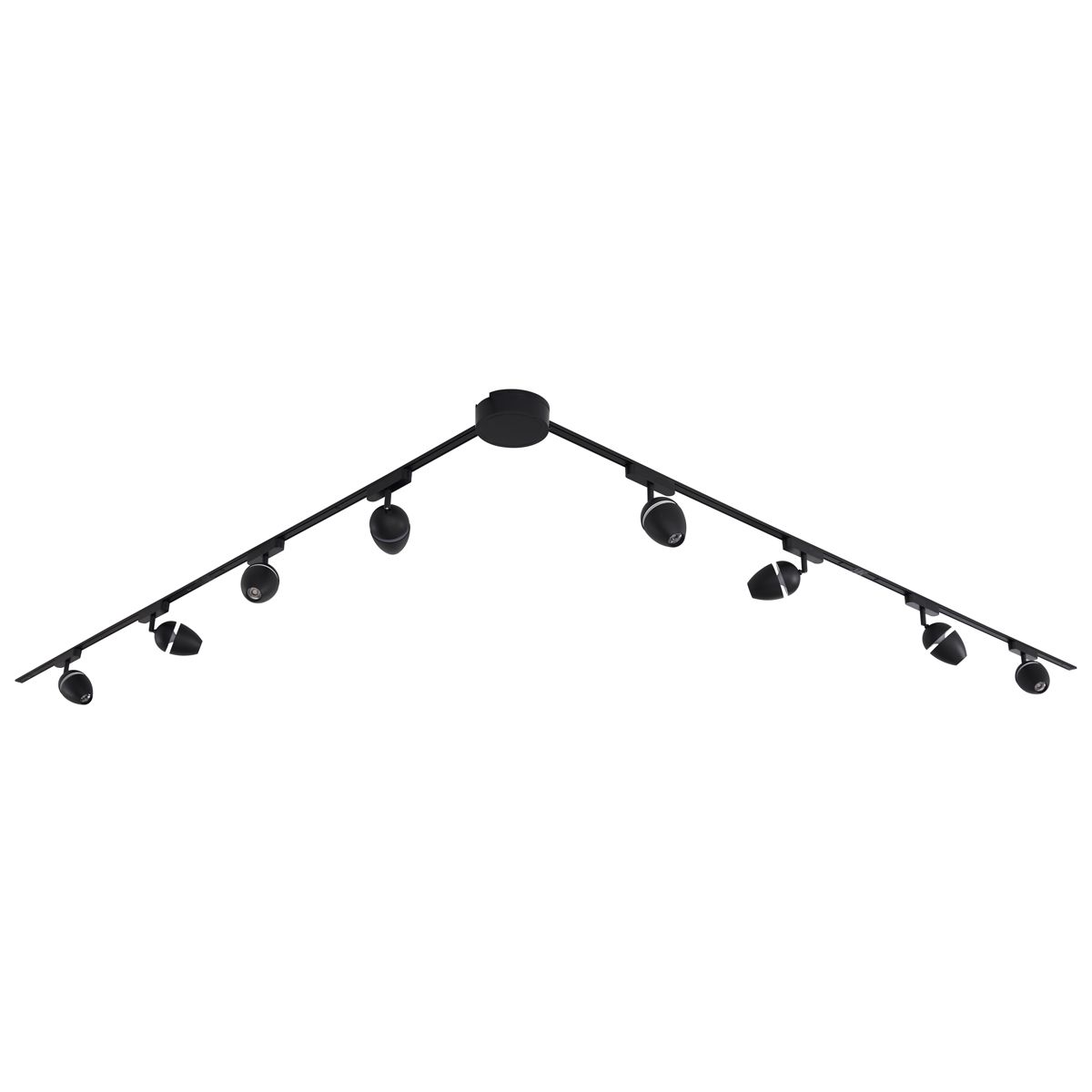Modern railsysteem met 8 spots zwart 1-fase - Magnetic Eggy