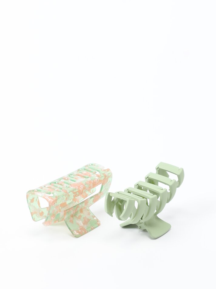 Conjunto de 2 pinças grandes - Verde