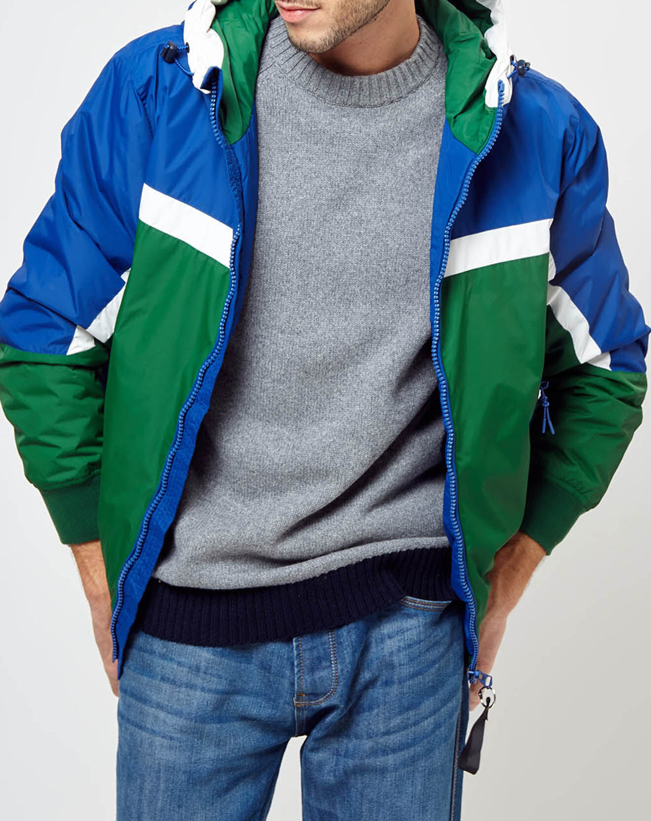 Pepe Jeans Veste coupe-vent Leonardo vert/bleu
