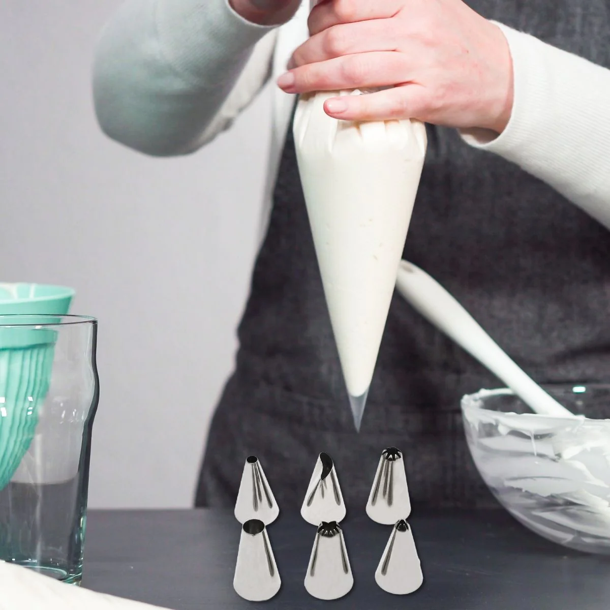 Lot de 6 douilles à pâtisserie en inox petit modèle Smart Pastry Zenke