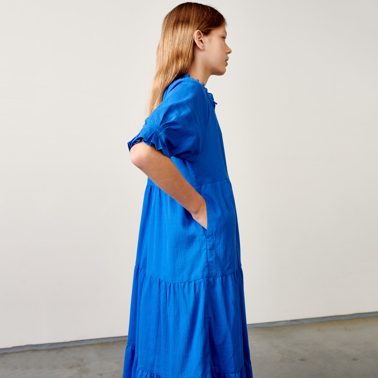 Bellerose Robe longue Pattie en Coton bleue