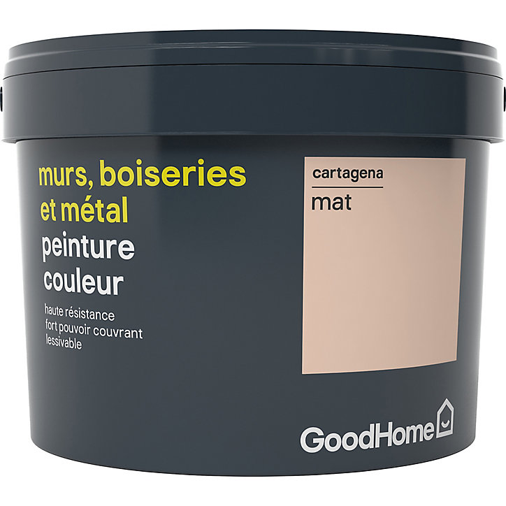 Peinture résistante murs, boiseries et métal GoodHome beige Cartagena mat 2,5L