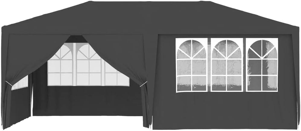 INLIFE Profi-Partyzelt mit Seitenwänden 4×6 m Anthrazit 90 g/m²