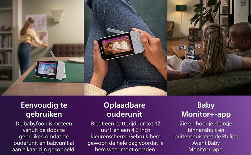 Philips - Avent Beeldbabyfoon - Babyfoon met Camera en App - SCD951/26