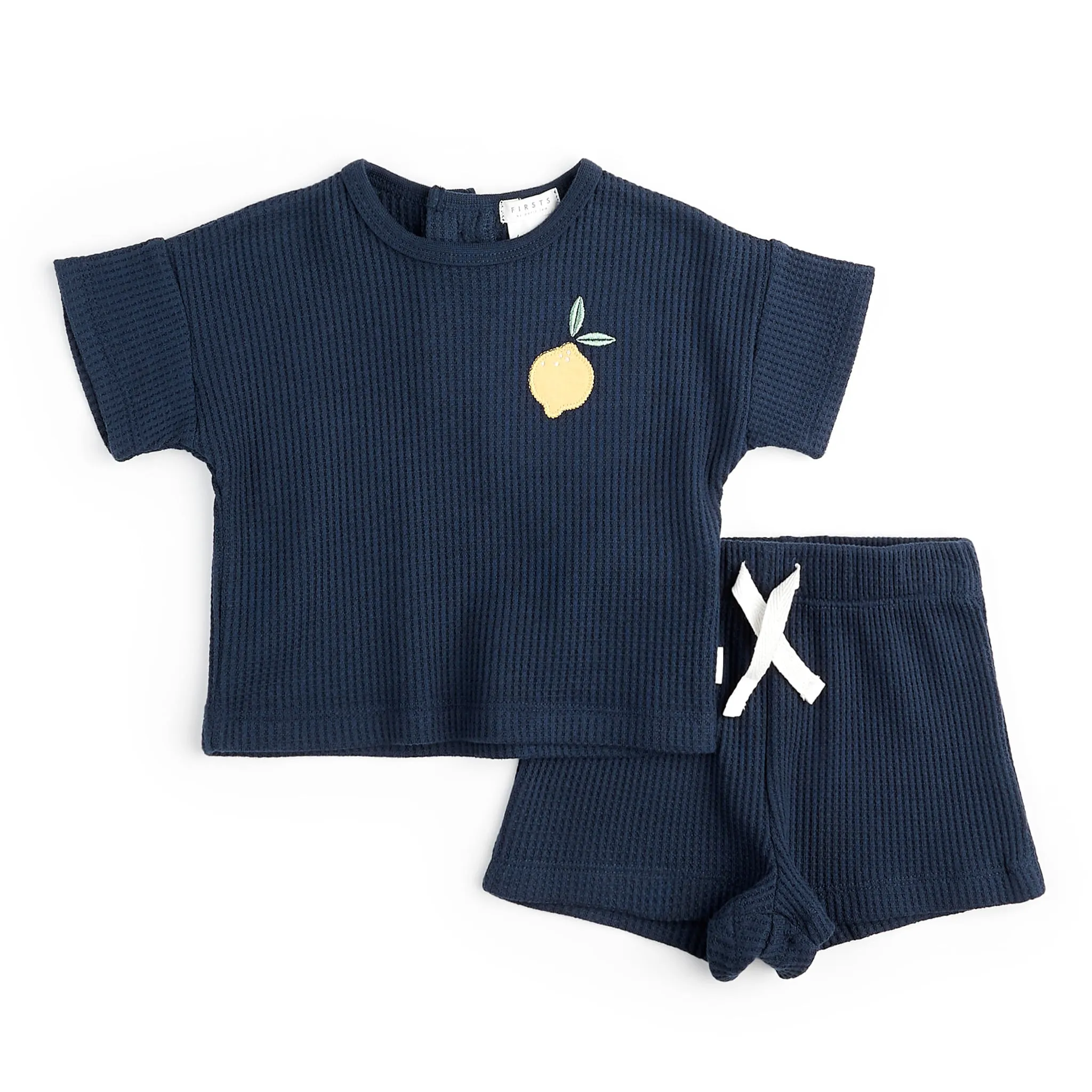 Firsts par Petit Lem Ensemble Short Gaufré Motorino 12-24mois