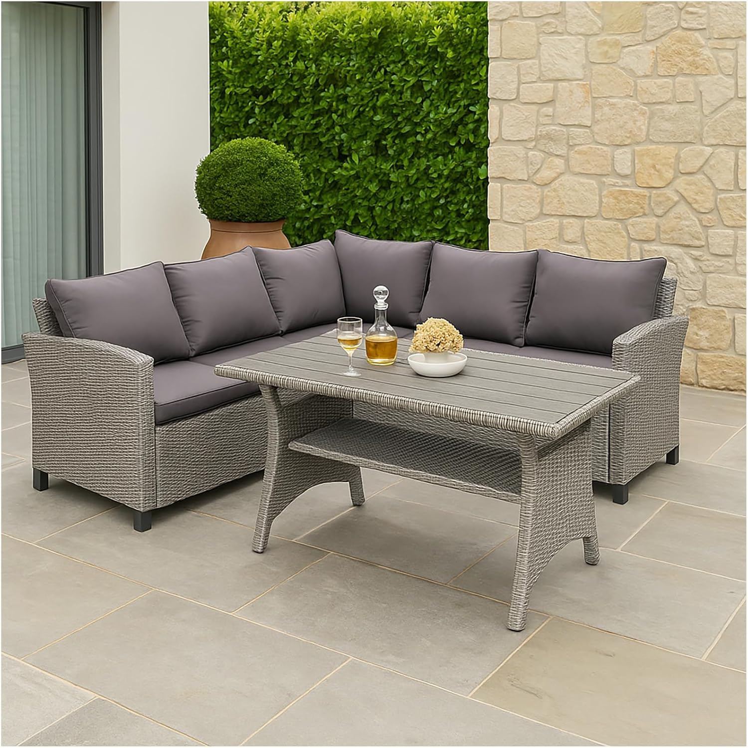 HTI living Outdoor Sofa mit Tisch Alexandria Outdoor Möbel Gartenmöbel Set