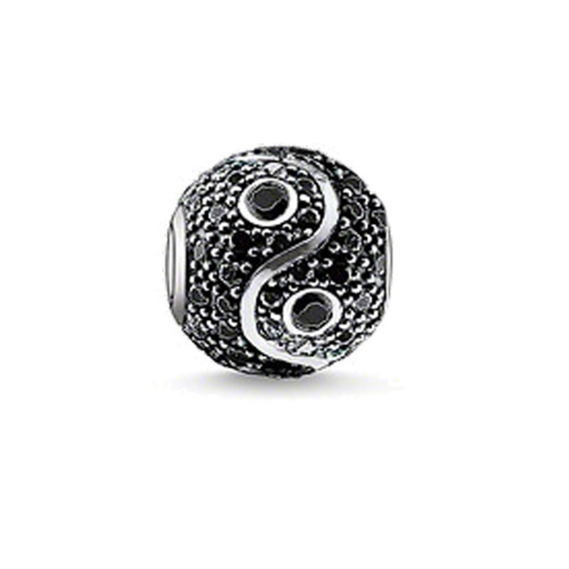 Charms Bead Yin Yang et Cristal Noir