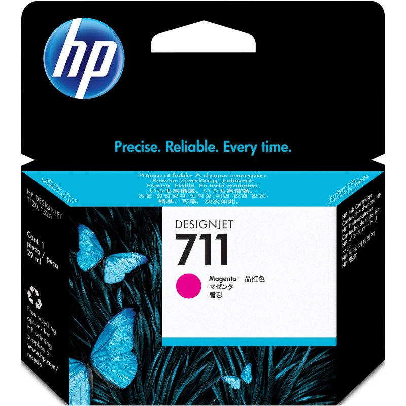 HP 711- CZ13xA Cartouches couleurs séparées pour imprimante jet encre