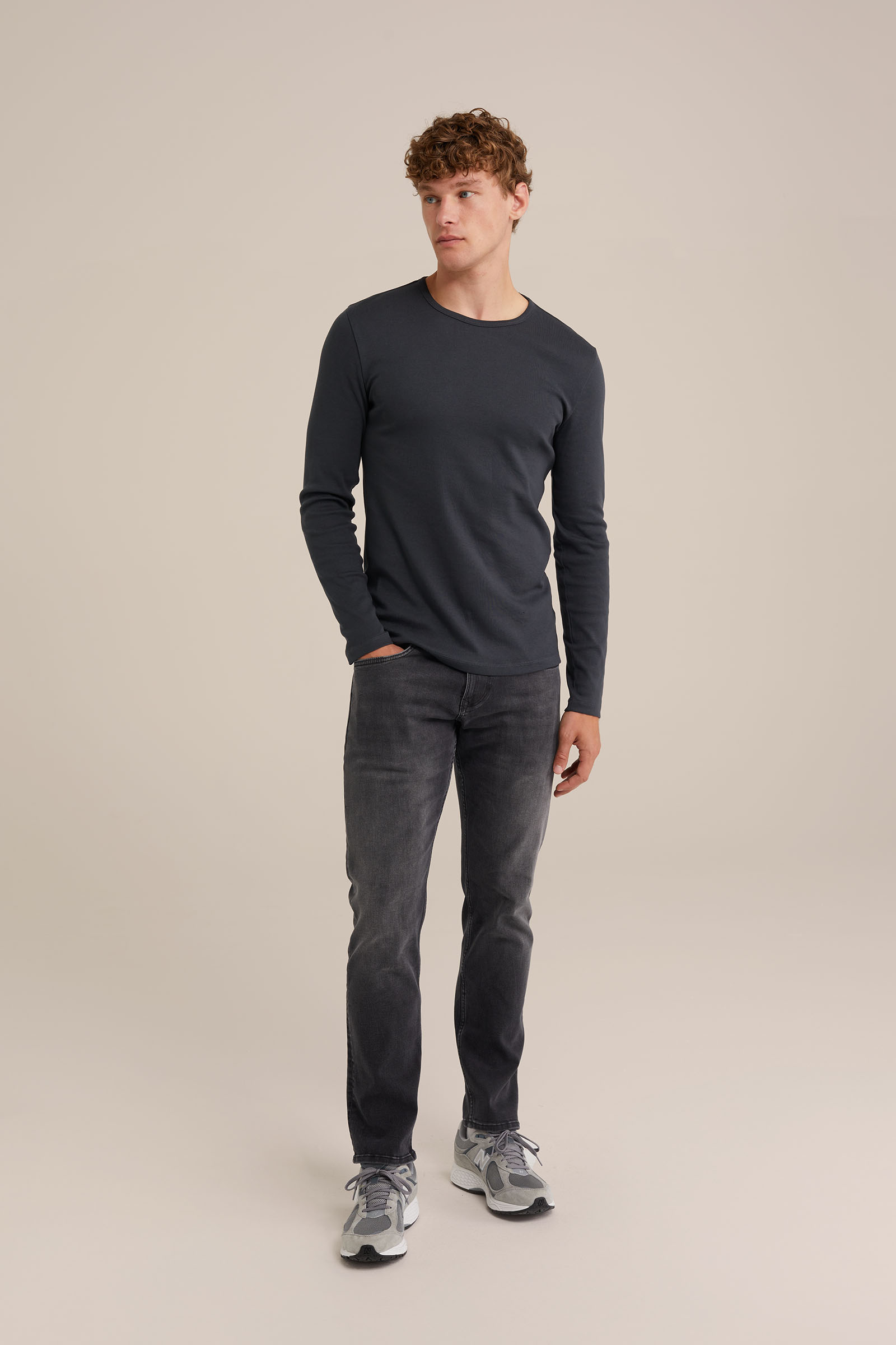 T-shirt WE Fashion Grijsblauw