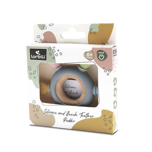 Anneau de dentition en silicone et hêtre Gouvernail Gris - LORELLI