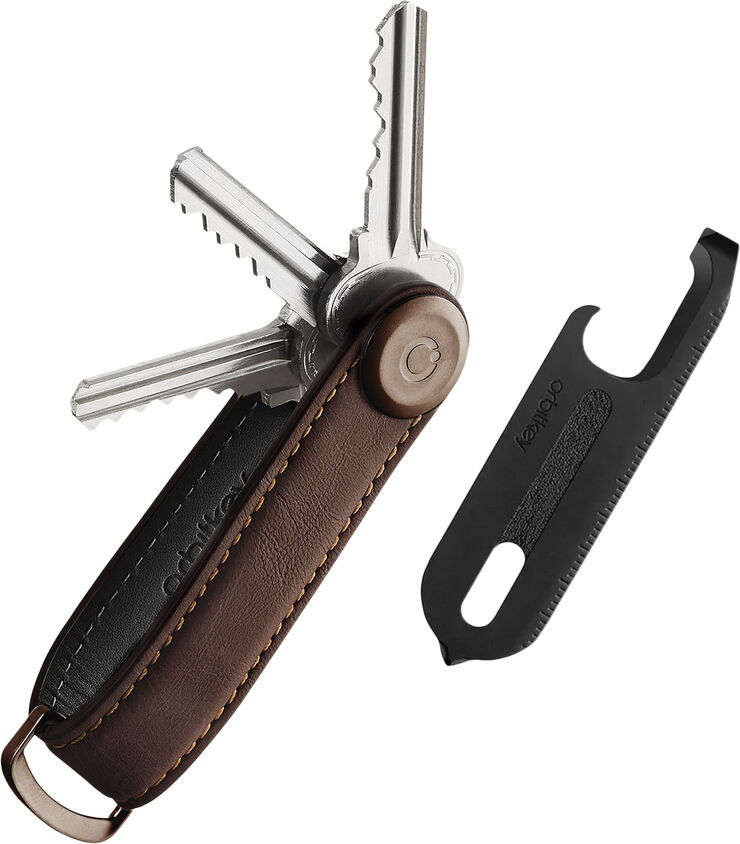 Orbitkey Leather Key Organiser   Multi-tool V2 - Espresso/Black Espresso