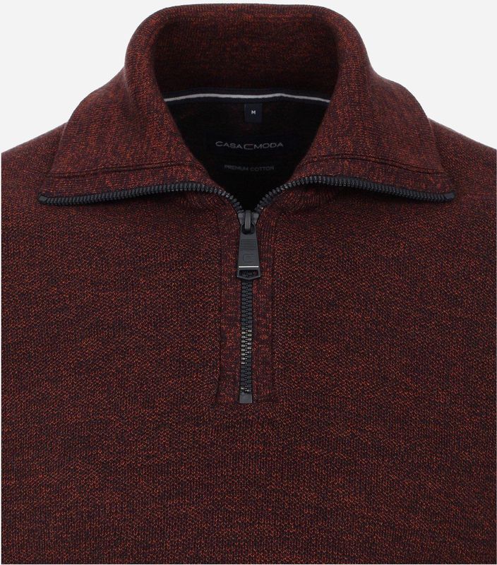 Casa Moda - Zip Trui Bordeaux - Heren - Regular-fit