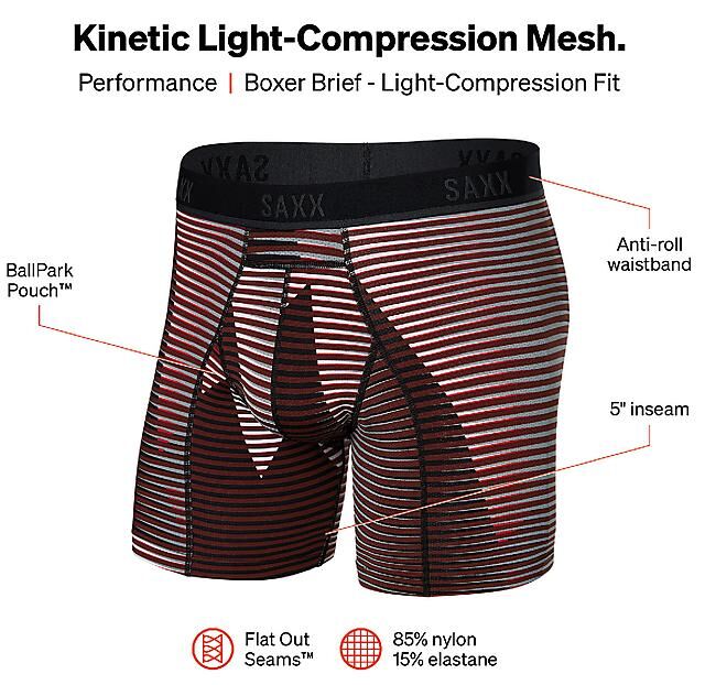 SAXX UNDERWEAR - KINETIC LIGHT COMPRESSION MESH BOXER BRIEF