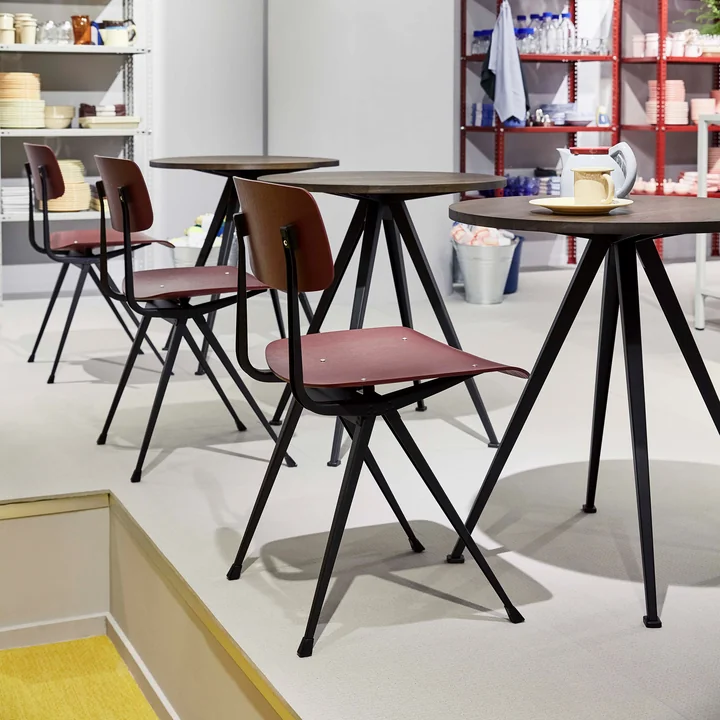 HAY - Pyramid Bistrotisch 21, Ø 70 cm, Eiche geölt / beige