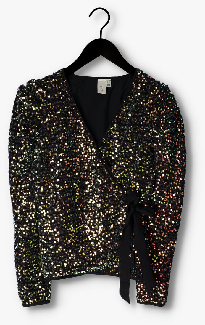 Y.A.S. zwarte y.a.s. blouse yassiglo ls wrap top