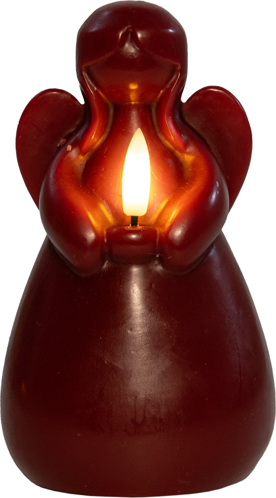 Anna's Collection LED stompkaars Ange engel bordeaux D 8 H 14,5 cm