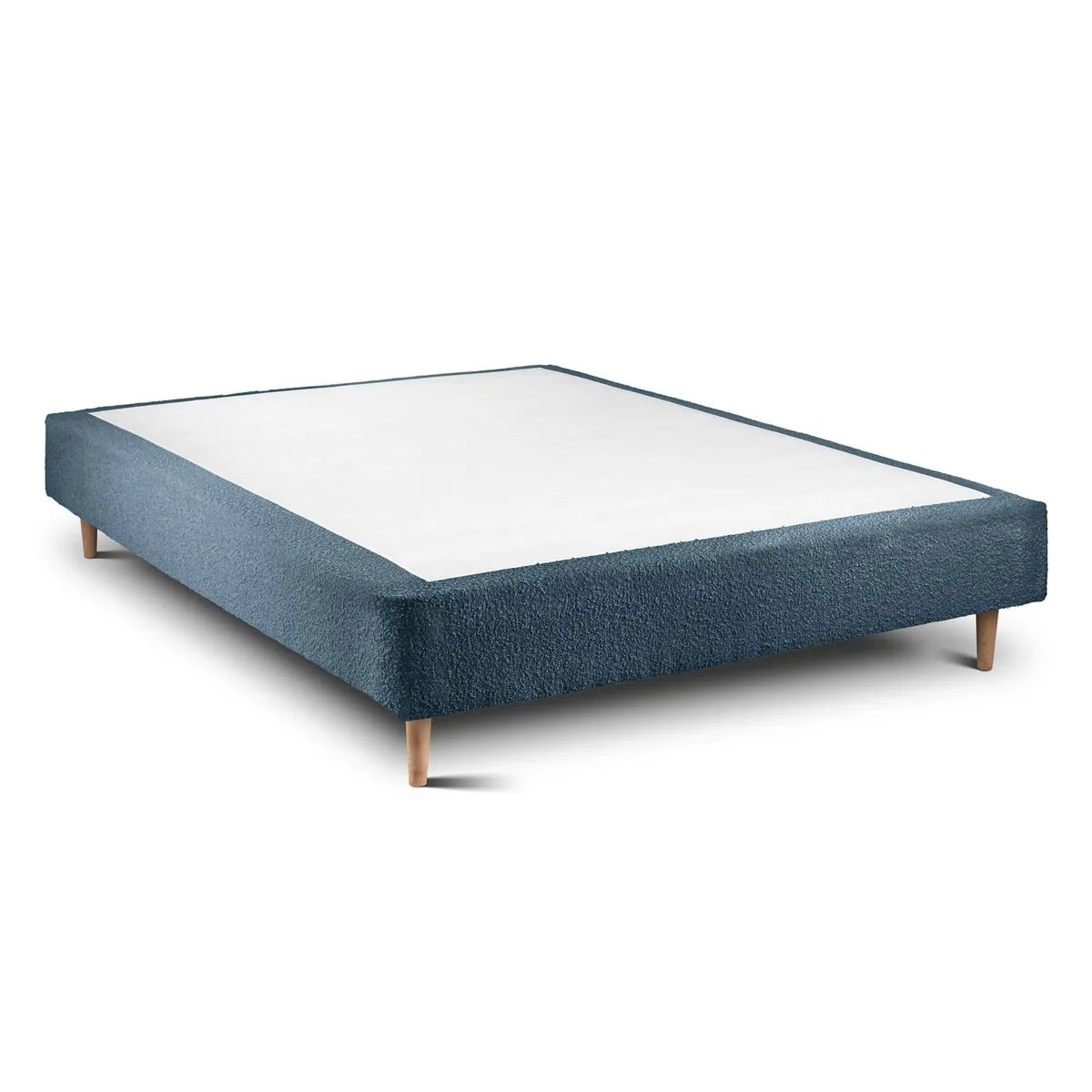 Lit Sommeil de plomb 140x190cm - Tête capitonnée Bleu