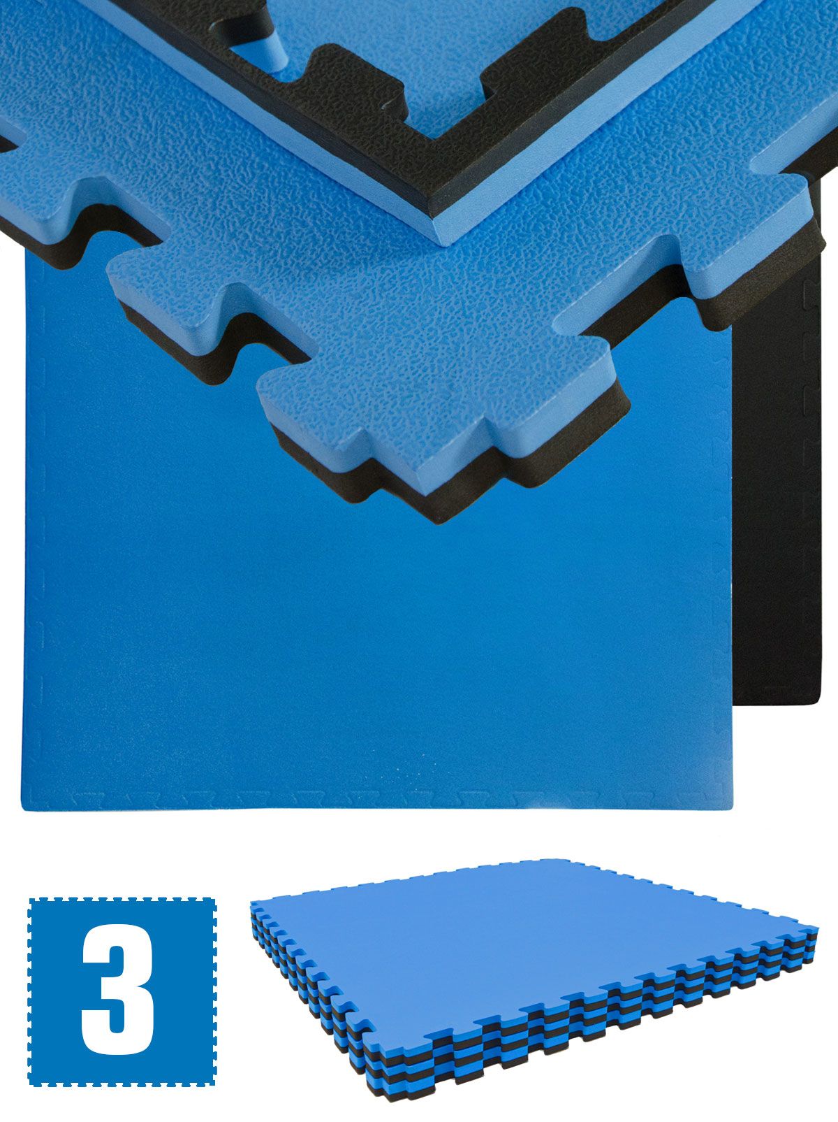 eyepower Fitnessmatte 3er Set 90x90x2.5 cm