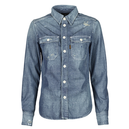 G-Star Raw - KICK BACK WORKER SHIRT WMN LS - Bleu Medium
