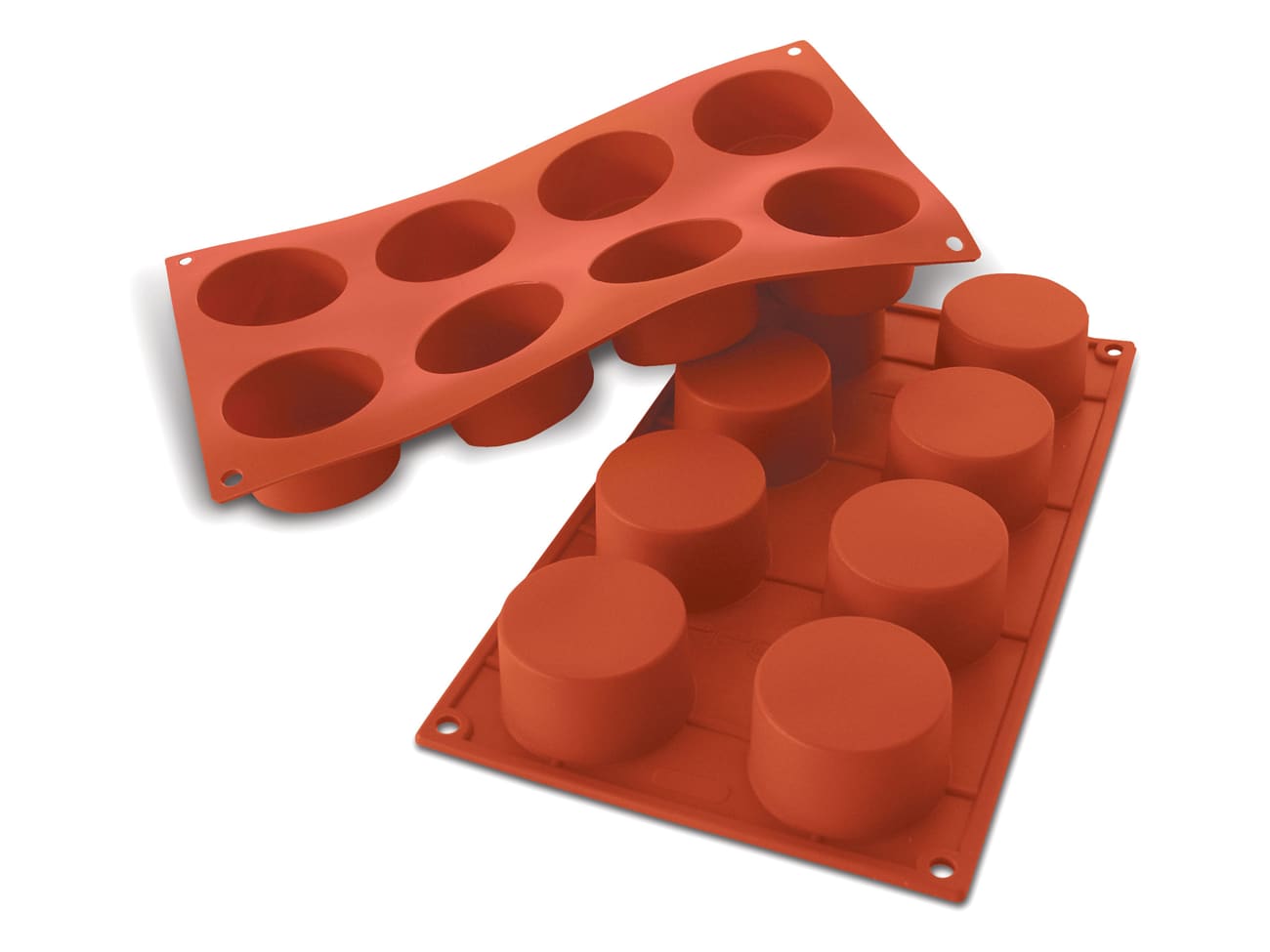Moule silicone Silicon Flex - 8 cylindres Ø 6 cm - 30 x 17,5 cm - Silikomart