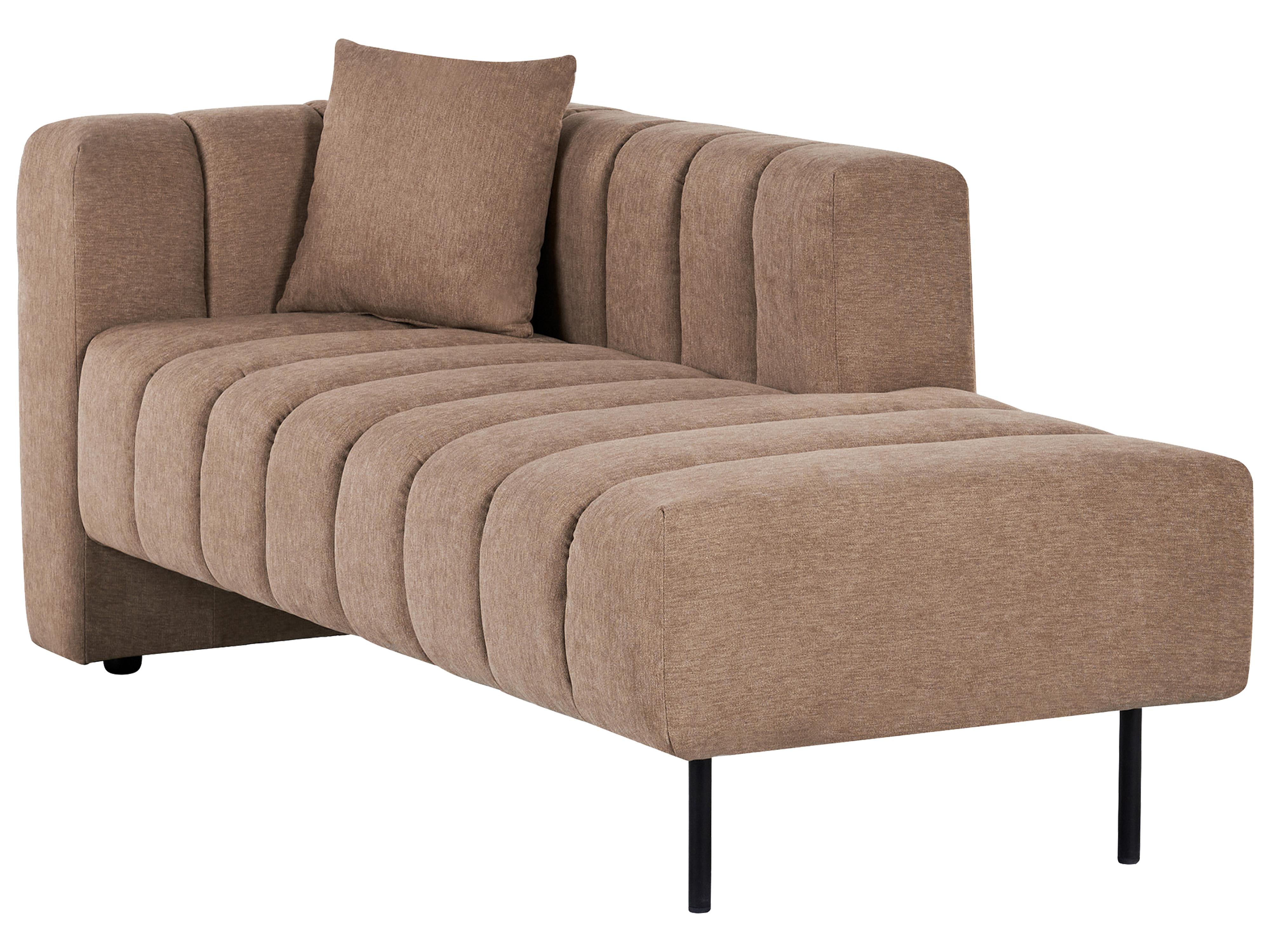 Linkszijdige chaise longue LANNILS Stof Lichtbruin
