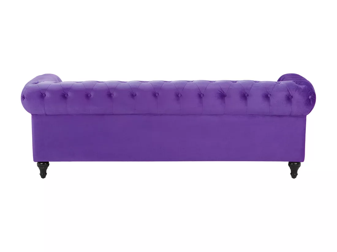 Canapé 3 places en velours violet CHESTERFIELD