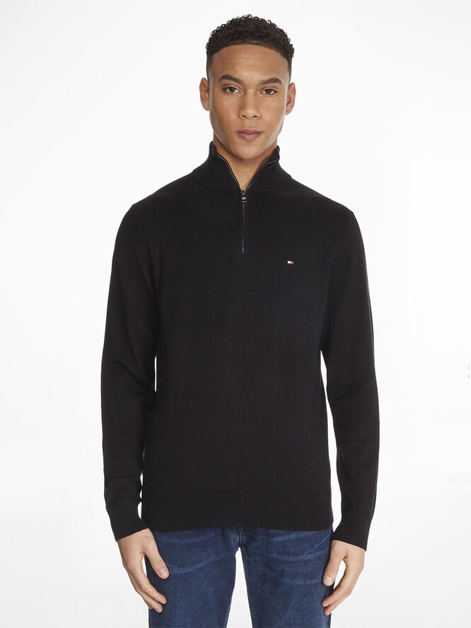 Tommy Hilfiger PIMA ORG CTN CASHMERE ZIP MOCK Bds