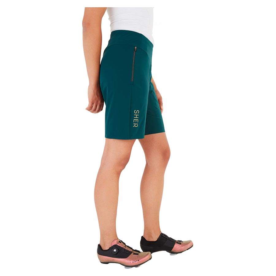 SHER Universo Woven Gravel Fietsbroek Kort Groen Dames