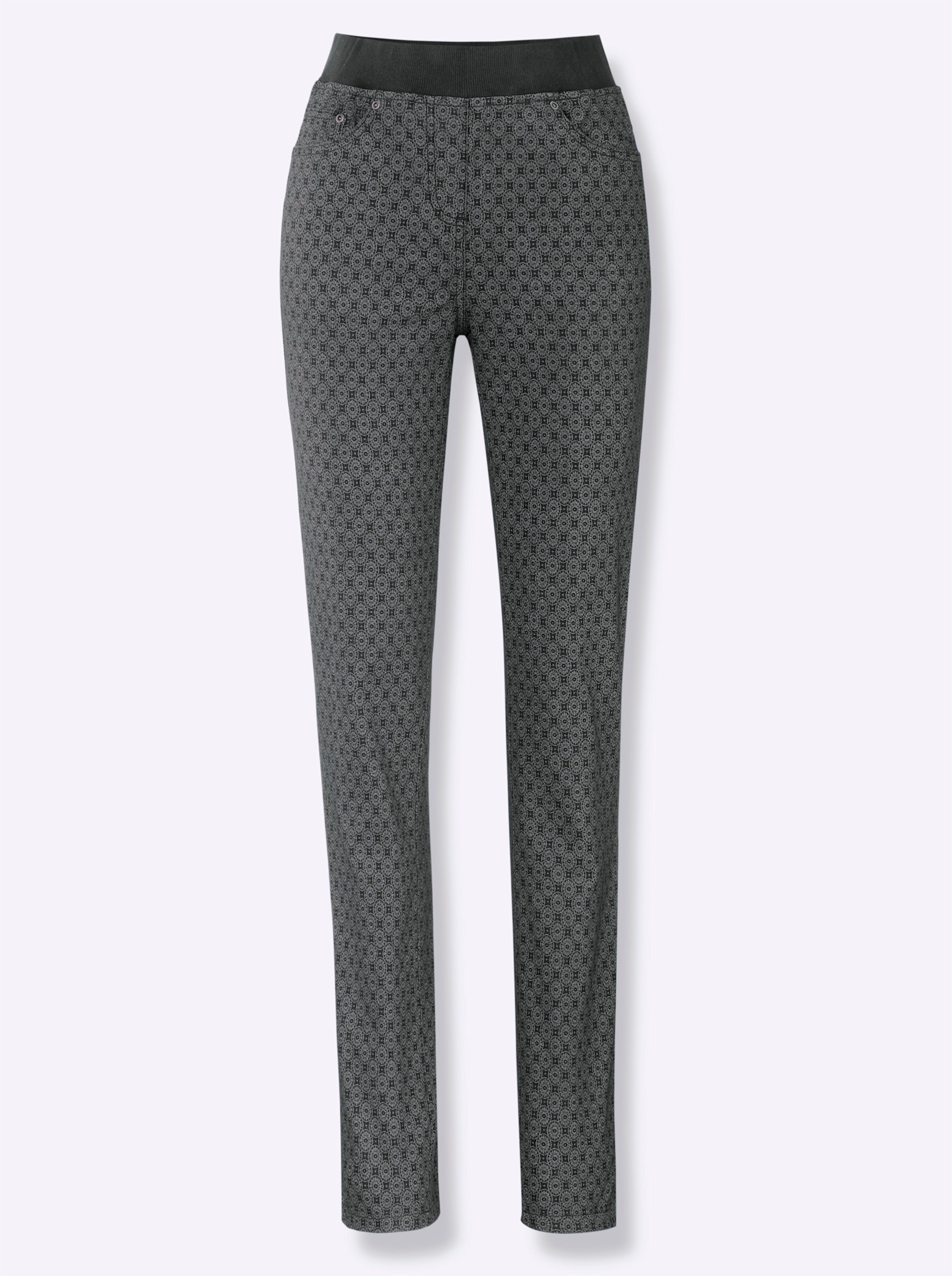 Schlupfjeans in grey-denim-bedruckt