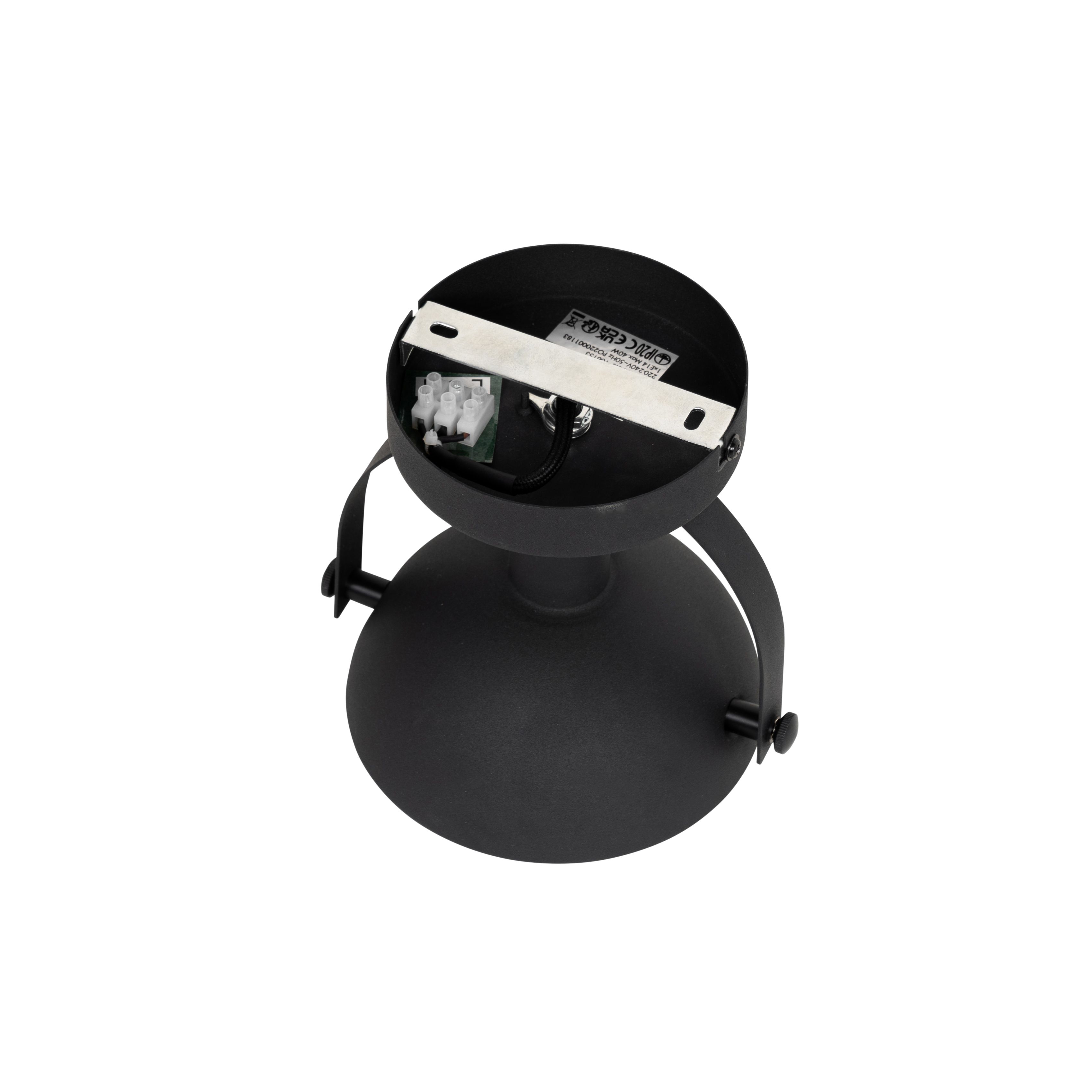 Industriële plafondlamp zwart met goud 15 cm verstelbaar - Magnax