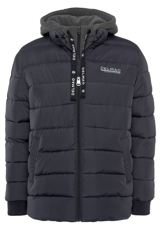 DELMAO Steppjacke mit Kapuze für Übergang und kalte Tage,  mit Fütterung,  wasserabweisend